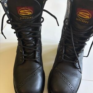 Skechers Black Combat Boots